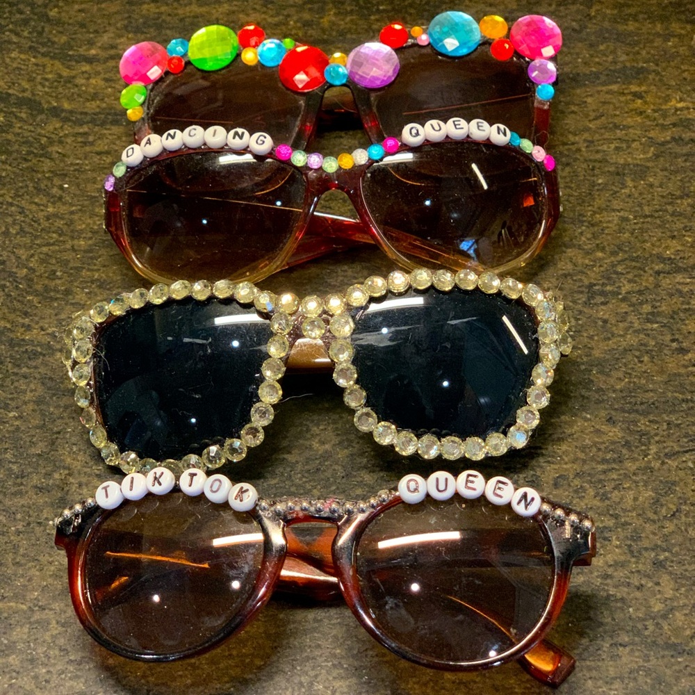 UPCYCLED SUNNIES | Set of 4 | 
Embellished Sunglasses